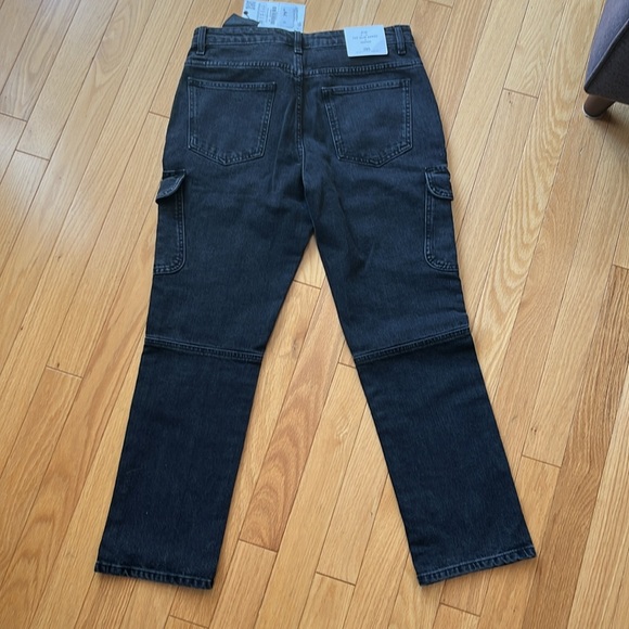 NWT! Zara - black - Cargo Denim Jeans - size 6 US - Picture 7 of 8